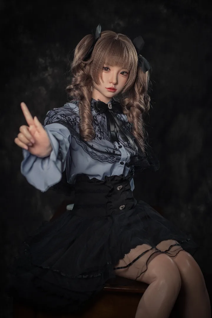 148cm (4ft10) B-Cup Gaya Gothic Lolita Silikon Anak Patung Seks Xiaorou, ROS Kepala #103B